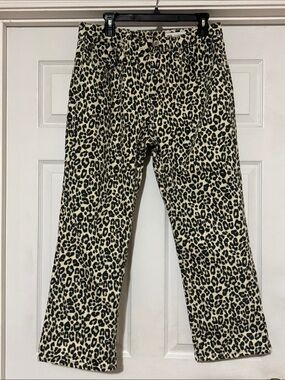 Zara Black on Cream Leopard Print Pants 154